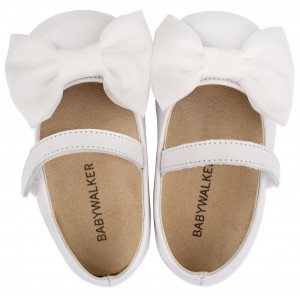 PRI2525 Γοβάκι  Μονή Μπαρέτα με Φιόγκο  Λευκό