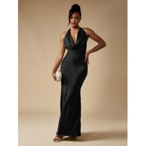 Φόρεμα Μάξι Ντραπέ Σατέν