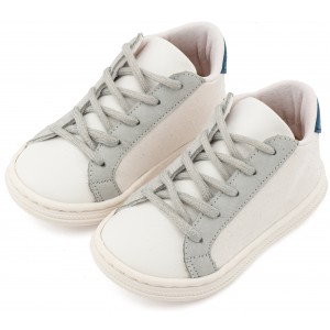 BS3039 Λευκό Πάγου Γκρι Μπλε Δετό Τρίχρωμο Σνίκερ 