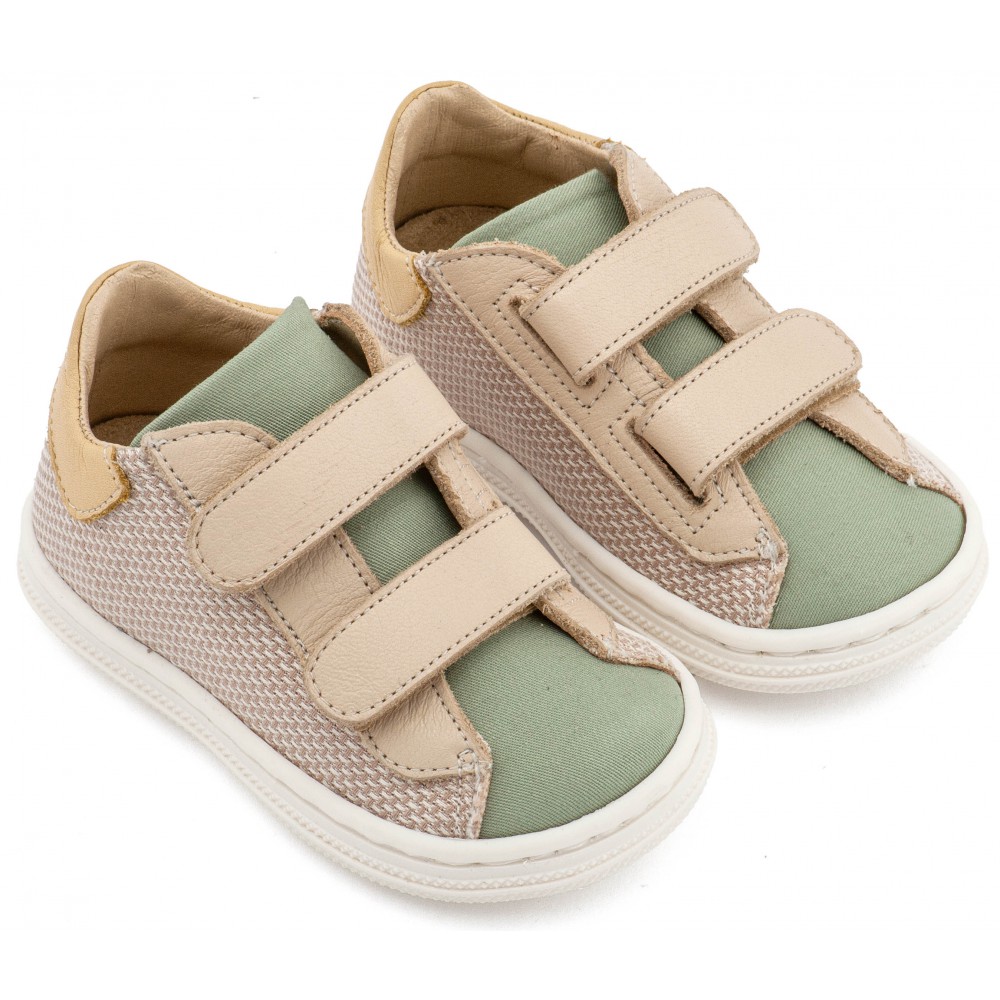 BS3095 Μπεζ Μέντα Σνίκερ με Διπλή  Μπαρέτα Χρατς 