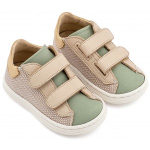 BS3095 Μπεζ Μέντα Σνίκερ με Διπλή  Μπαρέτα Χρατς 