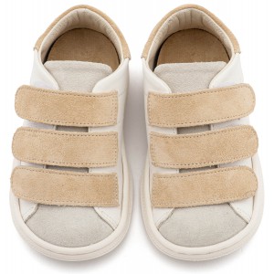 BS3096 Λευκό Μπεζ Σνίκερ με Τριπλή Μπαρέτα Χρατς 