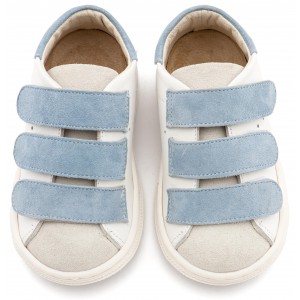 BS3096 Λευκό Σιέλ Σνίκερ με Τριπλή Μπαρέτα Χρατς 