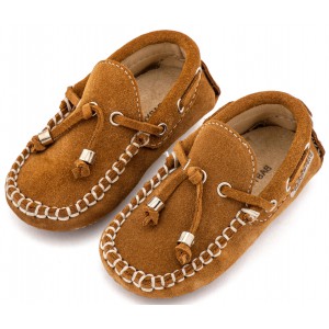 BW4139 Καστόρινο Δετό Μοκασίνι  Κάμελ