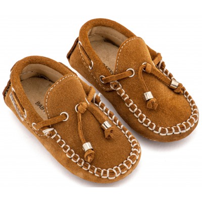 BW4139 Καστόρινο Δετό Μοκασίνι  Κάμελ