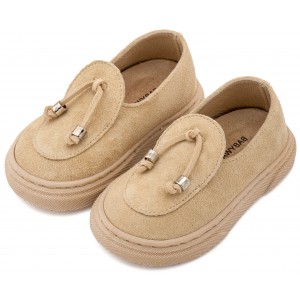 BW4307 Μπεζ Loafer με Φουντάκια 