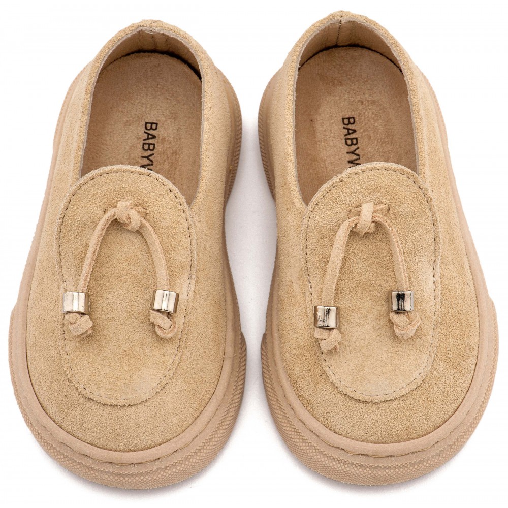 BW4307 Μπεζ Loafer με Φουντάκια 