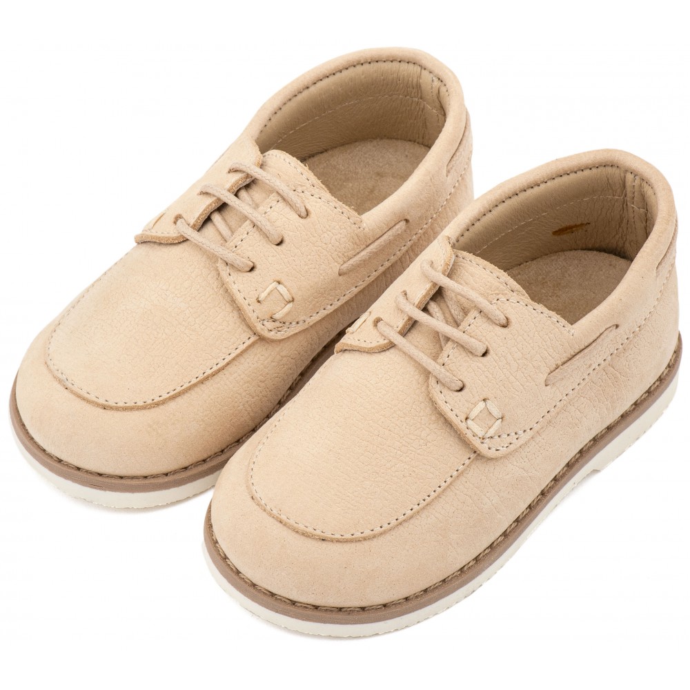 BW 4308 Μπεζ Δετό Δερμάτινο Μοκασίνι 
