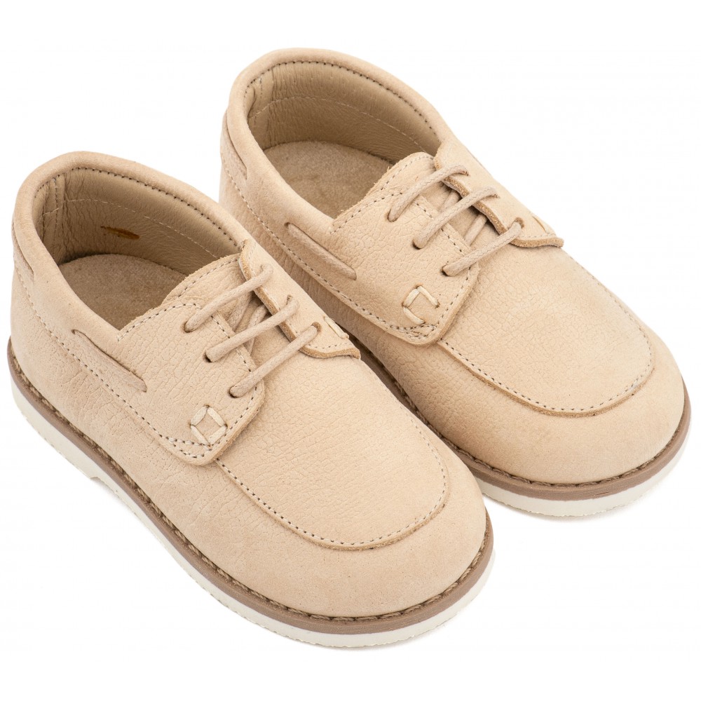 BW 4308 Μπεζ Δετό Δερμάτινο Μοκασίνι 