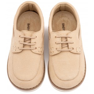 BW 4308 Μπεζ Δετό Δερμάτινο Μοκασίνι 