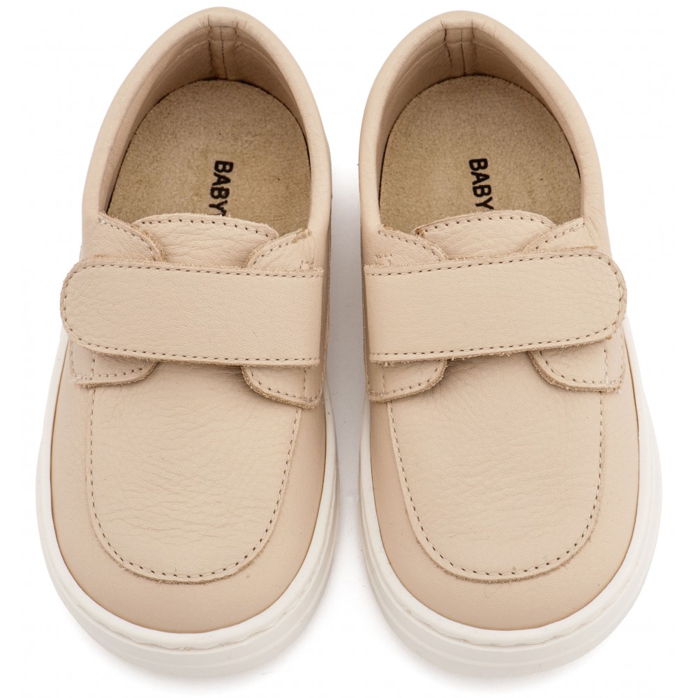 BW4310 Μπεζ Δερμάτινο Μοκασίνι 