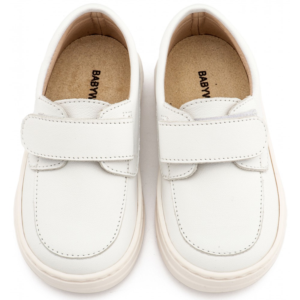 BW 4310 Λευκό Δερμάτινο Μοκασίνι 