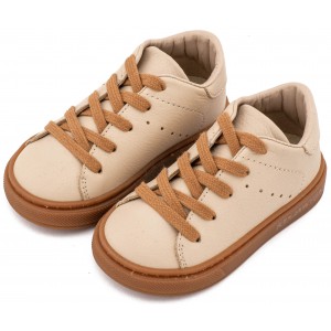 BW 4312 Μπεζ Δετό Δερμάτινο Sneaker 