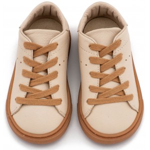 BW 4312 Μπεζ Δετό Δερμάτινο Sneaker 
