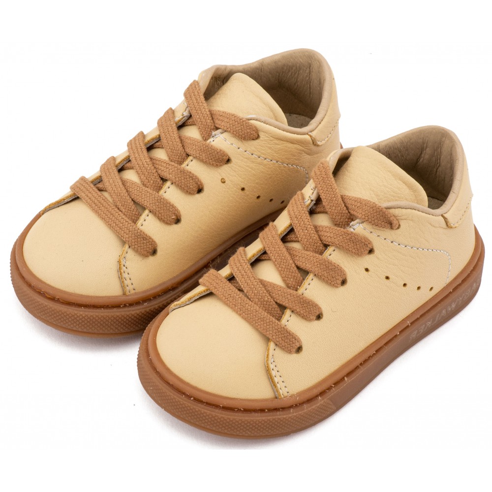 BW 4312 Καλαμποκί Δετό Δερμάτινο Sneaker 