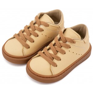 BW 4312 Καλαμποκί Δετό Δερμάτινο Sneaker 