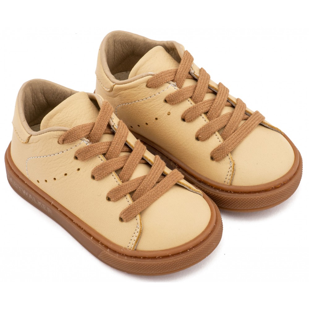 BW 4312 Καλαμποκί Δετό Δερμάτινο Sneaker 