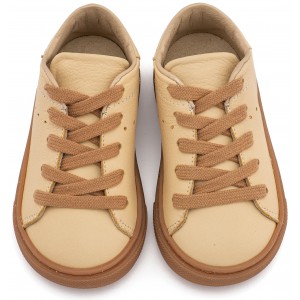 BW 4312 Καλαμποκί Δετό Δερμάτινο Sneaker 