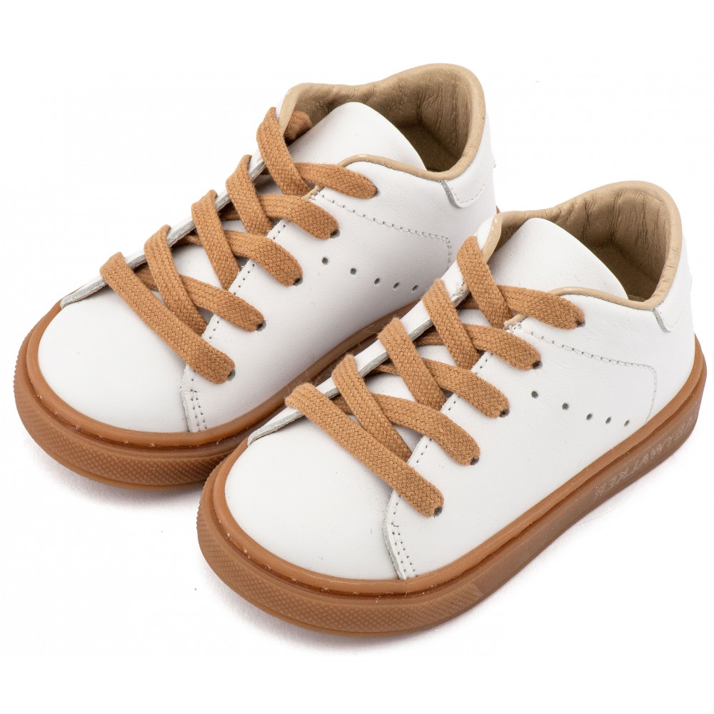 BW 4312 Λευκό Δετό Δερμάτινο Sneaker 