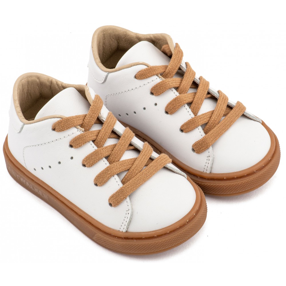BW 4312 Λευκό Δετό Δερμάτινο Sneaker 