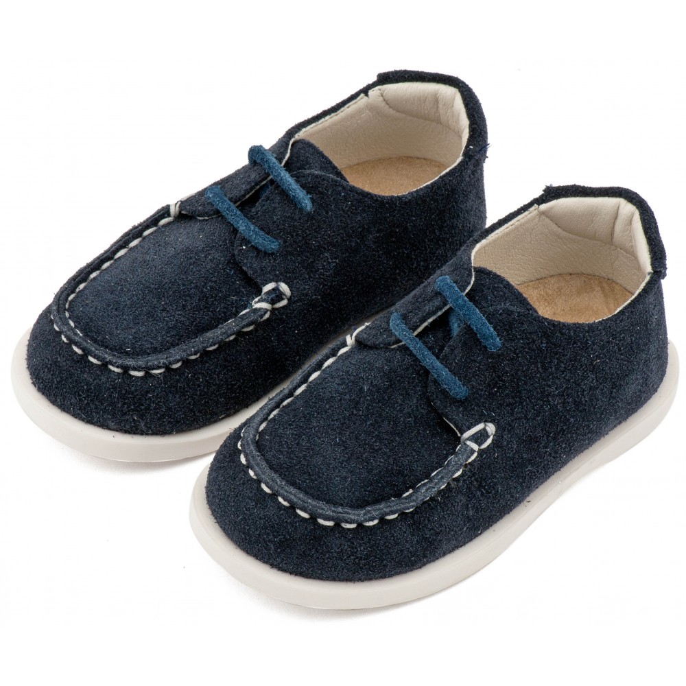BW4315 Μπλε Καστόρινο Δετό Μοκασίνι 