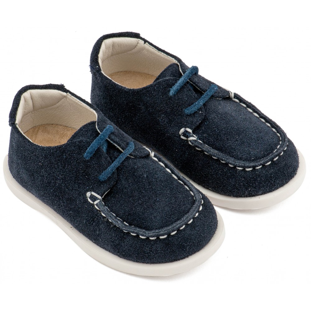 BW4315 Μπλε Καστόρινο Δετό Μοκασίνι 