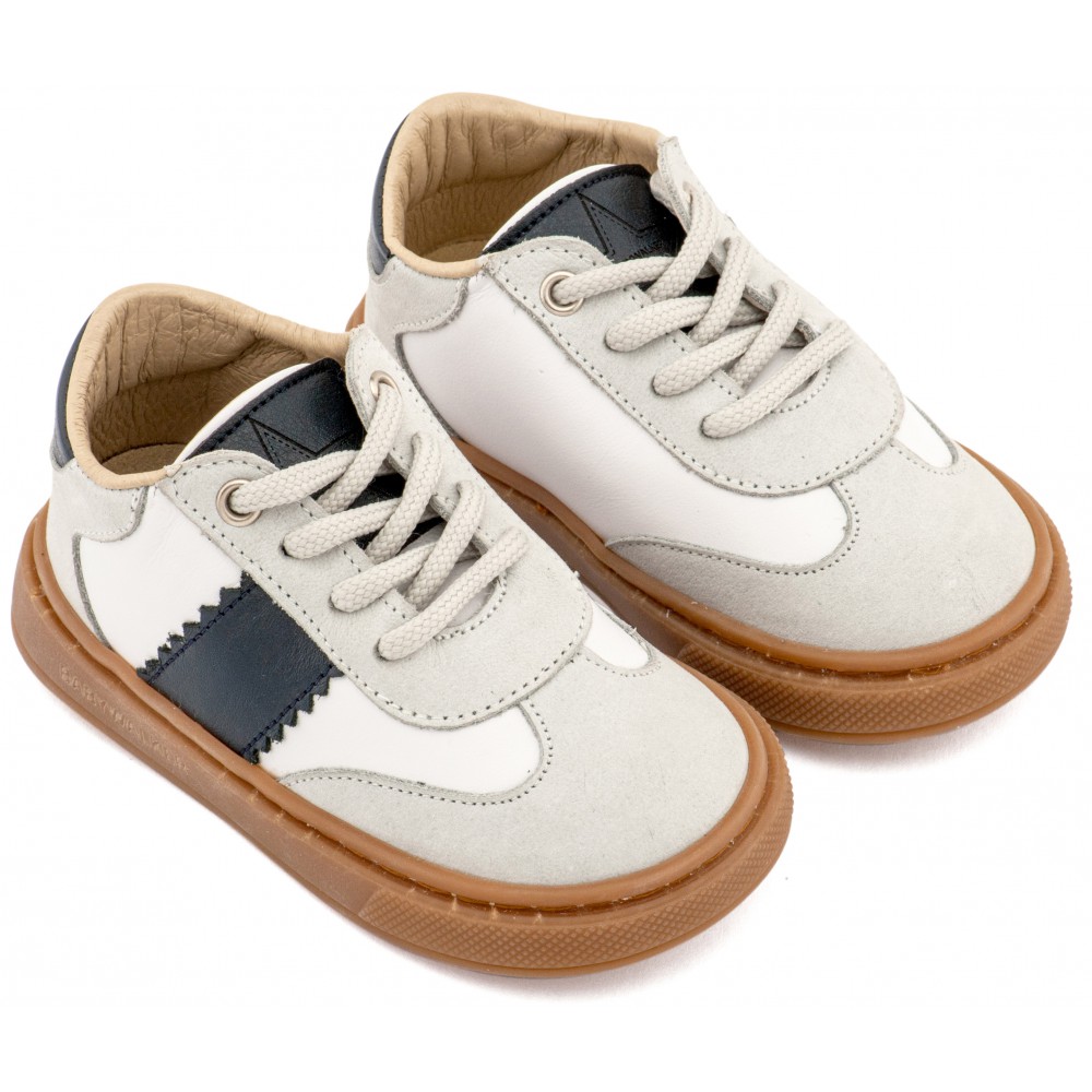 EXC5309  Λευκό Μπλε Δίχρωμο Δετά Sneaker 