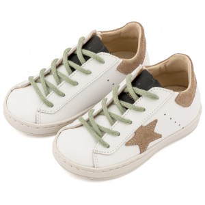 EXC5315  Λευκό Μπεζ Μέντα Τρίχρωμο Sneaker Δετό 