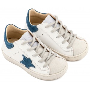 EXC5315  Λευκό Μπλε Ρουά Γκρι Τρίχρωμο Sneaker Δετό 