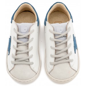 EXC5315  Λευκό Μπλε Ρουά Γκρι Τρίχρωμο Sneaker Δετό 