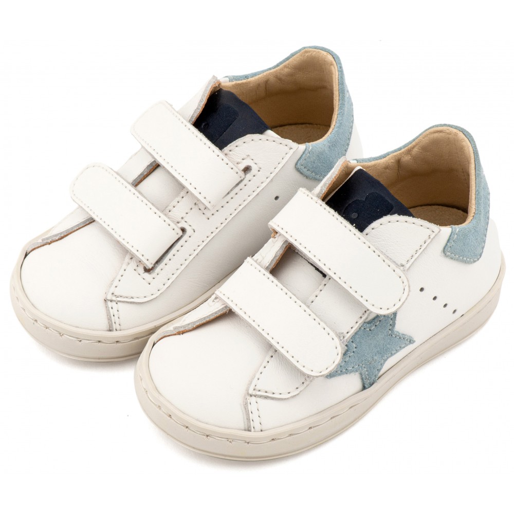 EXC5316  Λευκό Σιέλ Τρίχρωμο Sneaker Διπλό Χρατς 