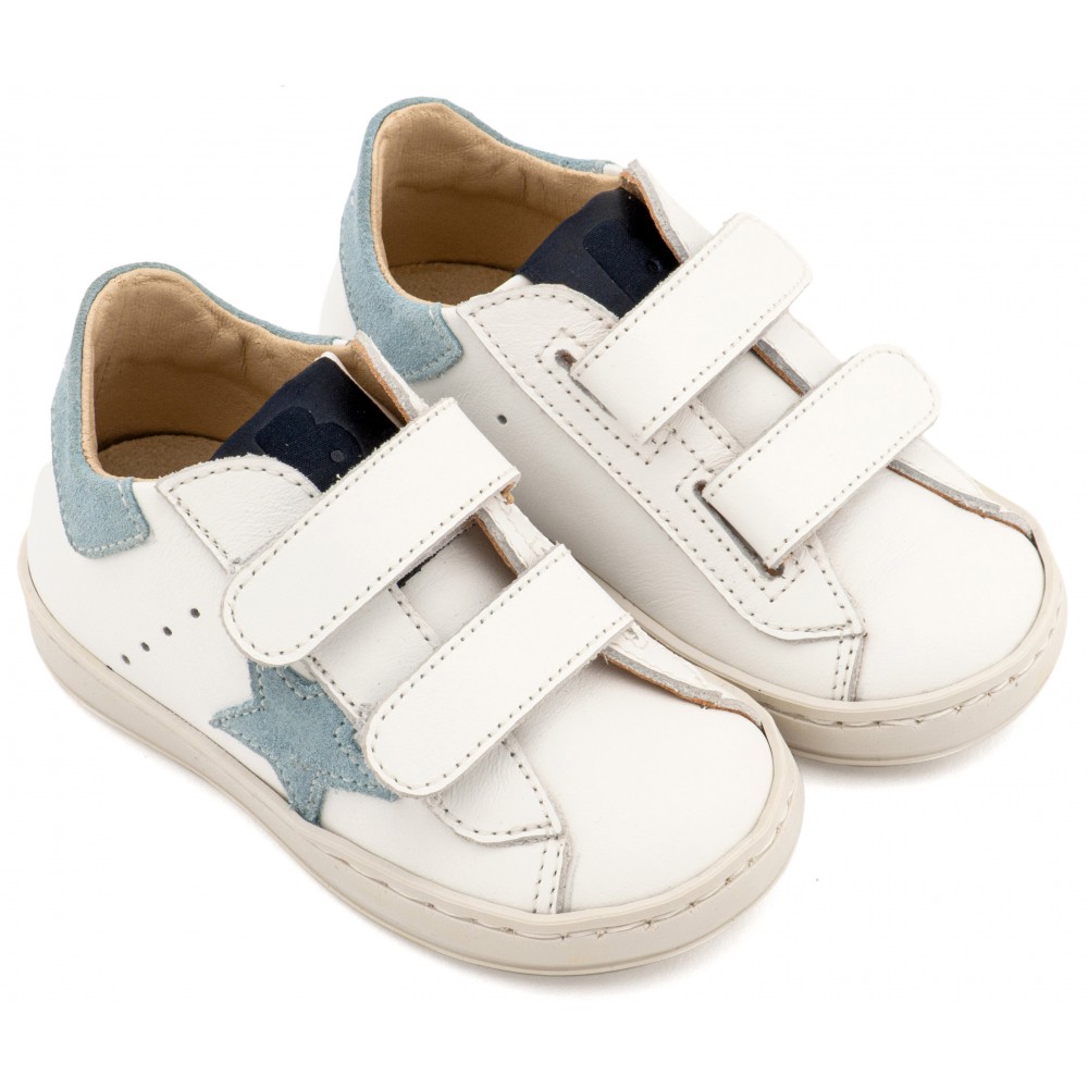 EXC5316  Λευκό Σιέλ Τρίχρωμο Sneaker Διπλό Χρατς 