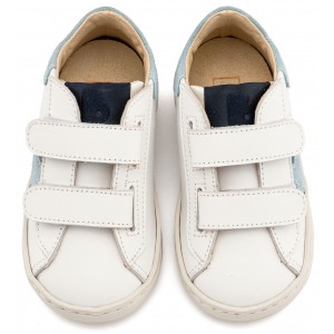 EXC5316  Λευκό Σιέλ Τρίχρωμο Sneaker Διπλό Χρατς 