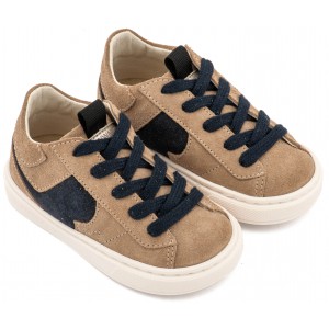 EXC8002 Μπεζ Μπλε Δίχρωμο Sneaker Δετό 
