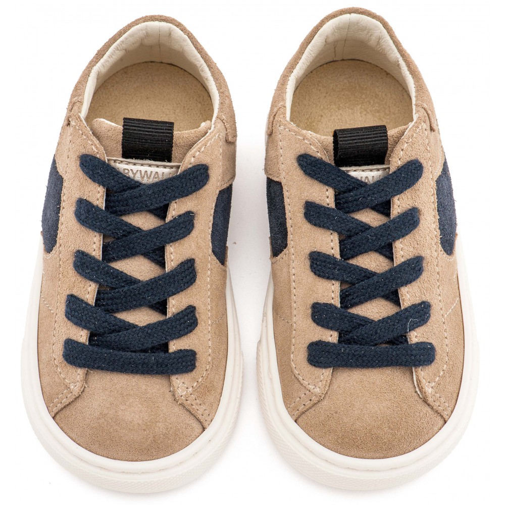 EXC8002 Μπεζ Μπλε Δίχρωμο Sneaker Δετό 