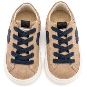 EXC8002 Μπεζ Μπλε Δίχρωμο Sneaker Δετό 