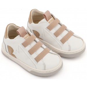 EXC8005 Λευκό Μπεζ Sneaker Παντοφλέ με Λαστιχάκια 