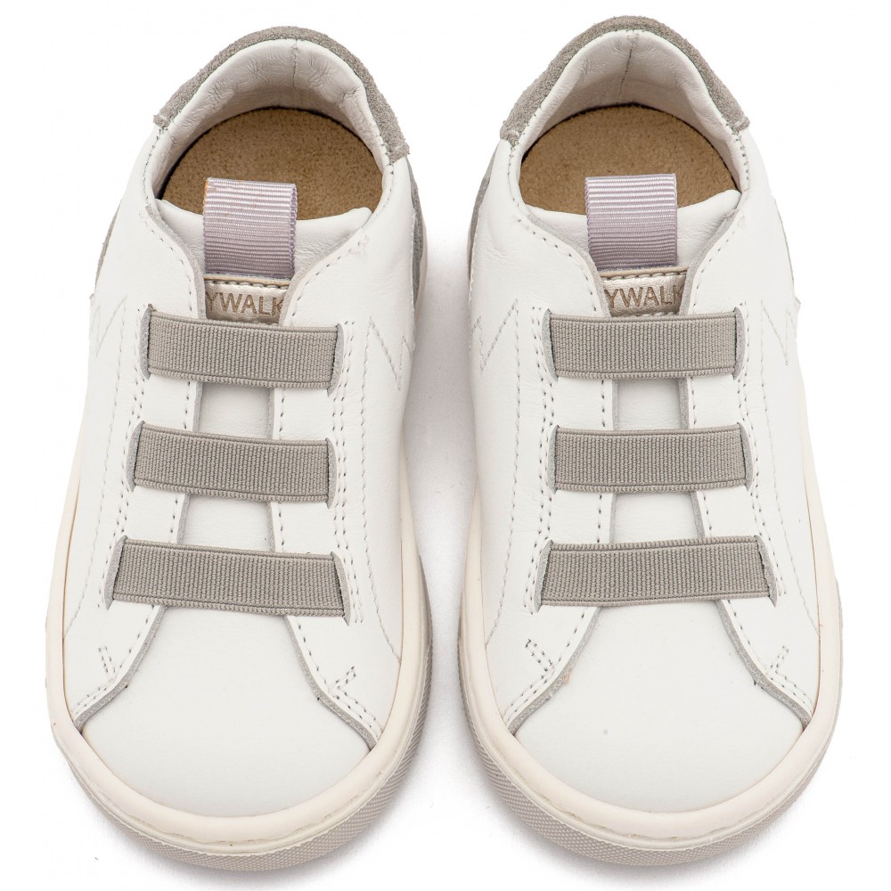 EXC8005 Λευκό Γκρι Sneaker Παντοφλέ με Λαστιχάκια 