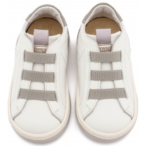 EXC8005 Λευκό Γκρι Sneaker Παντοφλέ με Λαστιχάκια 