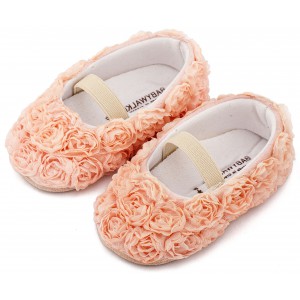 MI1660 Ροζ Μπαλαρινα Διακοσμημένη με Chiffon Λουλούδια 