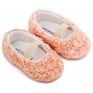 MI1660 Ροζ Μπαλαρινα Διακοσμημένη με Chiffon Λουλούδια 