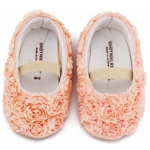 MI1660 Ροζ Μπαλαρινα Διακοσμημένη με Chiffon Λουλούδια 