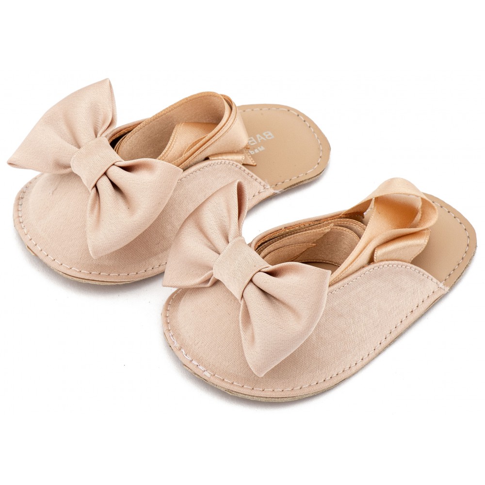 MI1661 Μπεζ Γαλλικό Σαμπό με Σατέν Φιόγκο  