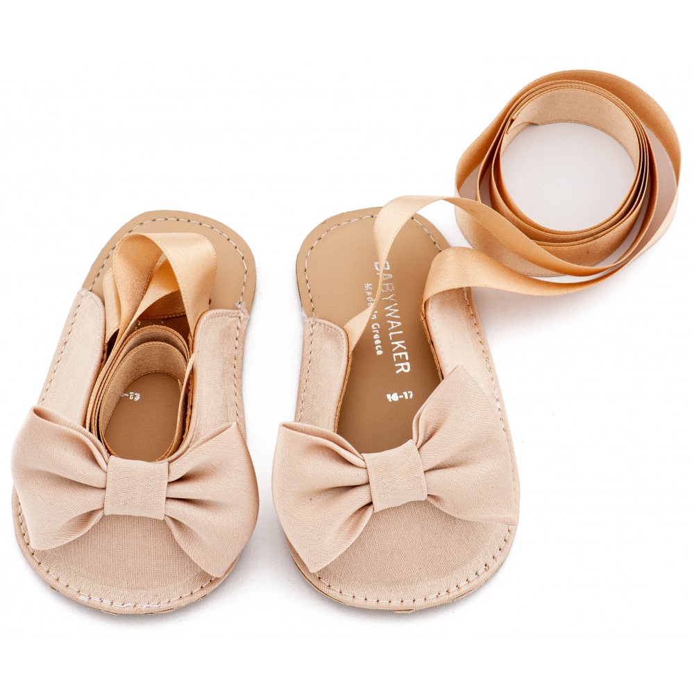 MI1661 Μπεζ Γαλλικό Σαμπό με Σατέν Φιόγκο  