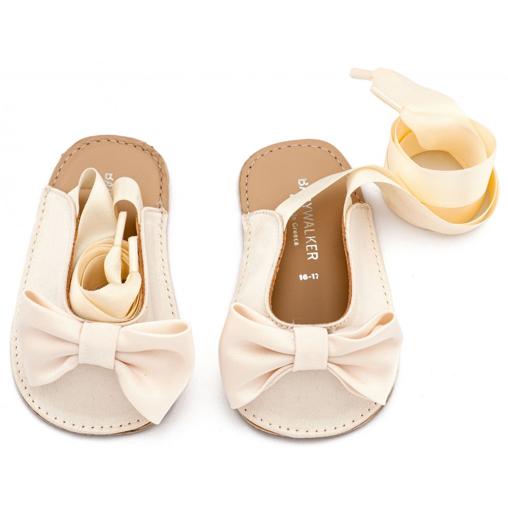 MI1661 Εκρού Γαλλικό Σαμπό με Σατέν Φιόγκο  