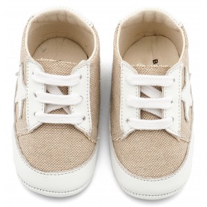  MI1135 Υφασμάτινο Δετό Sneaker Μπεζ Λευκό