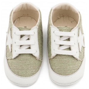  MI1135 Υφασμάτινο Δετό Sneaker Φυστικί Λευκό