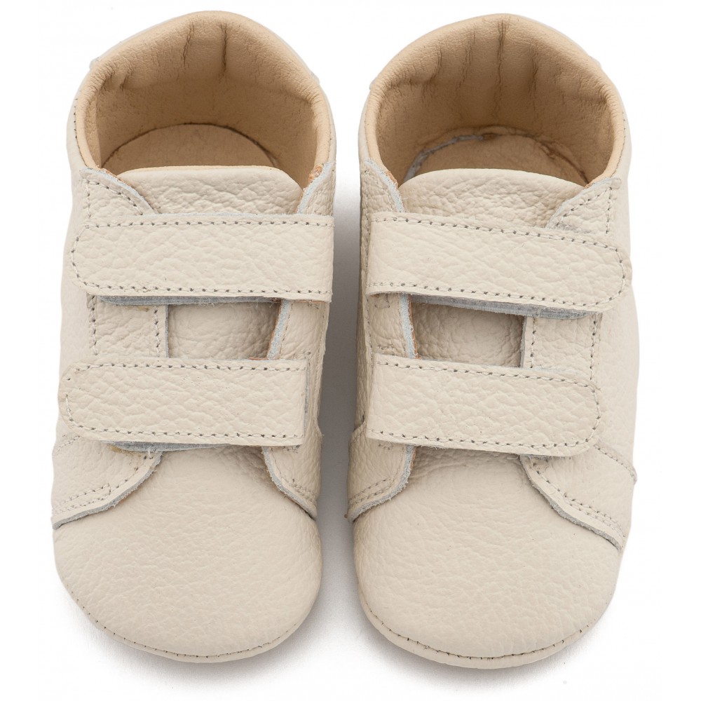 MI1136 Εκρού Δερμάτινο Σνικερ με Χρατς 