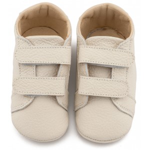 MI1136 Εκρού Δερμάτινο Σνικερ με Χρατς 