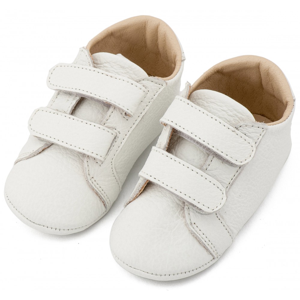 MI1136 Λευκό Δερμάτινο Σνικερ με Χρατς 